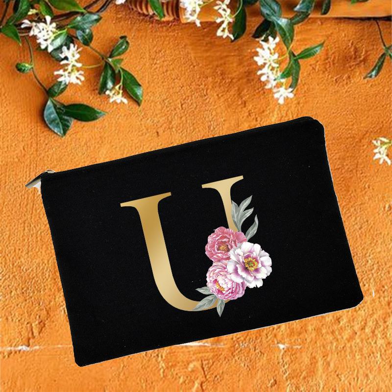 Косметички для подружки невесты с цветочным принтом алфавита, косметичка для свадебной вечеринки, косметичка, необходимые женские сумки-тоут, свадебные подарки