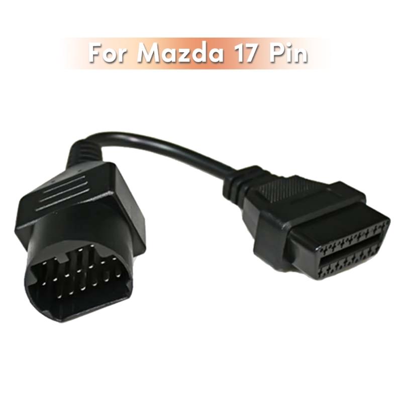 Кабельный преобразователь OBD2, сканер, совместимый для автомобиля, 17-контактный на 16-контактный, полный диагностический адаптер, соединительный кабель, инструмент для сканера
