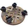 Wooden Planter Caddy Potted Plant Stand with Wheels,Rolling Round Flower Pot Base Roller Tray Planter Cart,30cm