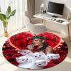 French legendary rock singer and actor Johnny Hallyday Round Carpet Soft Home Decoration Corridor Table and Chair Anti slip Outdoor Floor Mat rug H19