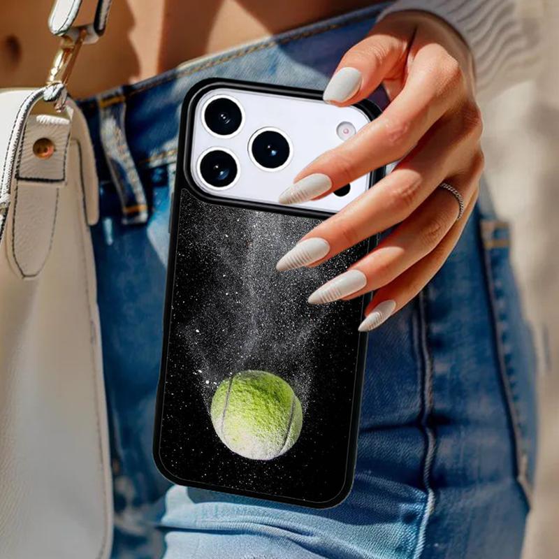 Чехол для телефона с движущимся теннисным мячом Для iPhone 17 Air 14 15 13 12 Max Чехол Для Apple 16e 11 Pro Max Plus Coque