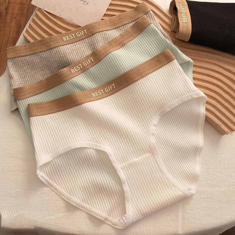 Женские хлопковые трусики со средней талией, удобные трусы, мягкие трусики для девочек, сексуальное нижнее белье