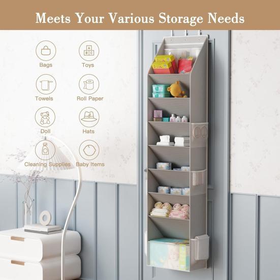 Органайзер для обуви Yousheng 8 ярусов, подвесной органайзер для обуви на дверь, подвесное хранение обуви в шкафу с большими глубокими карманами, вмещает 16-24 пары кроссовок, сандалий