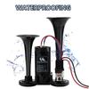 AASS-Horn Kit Набор гудков для поезда 12 В 150 дБ Очень громкий 2-тональный с компрессором Для грузовиков Поездов Лодок Черный