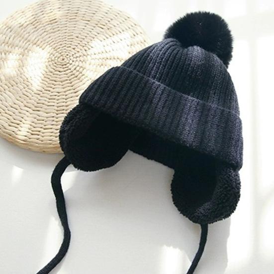 Toddler Hat Washable Solid Color Ear Cover Design Friendly to Skin Fade-Resistant Keep Warm Cashmere Windproof Baby Girl Winter