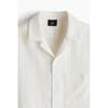 H M Linen Blend caMp sHirt Regular Fit creaM