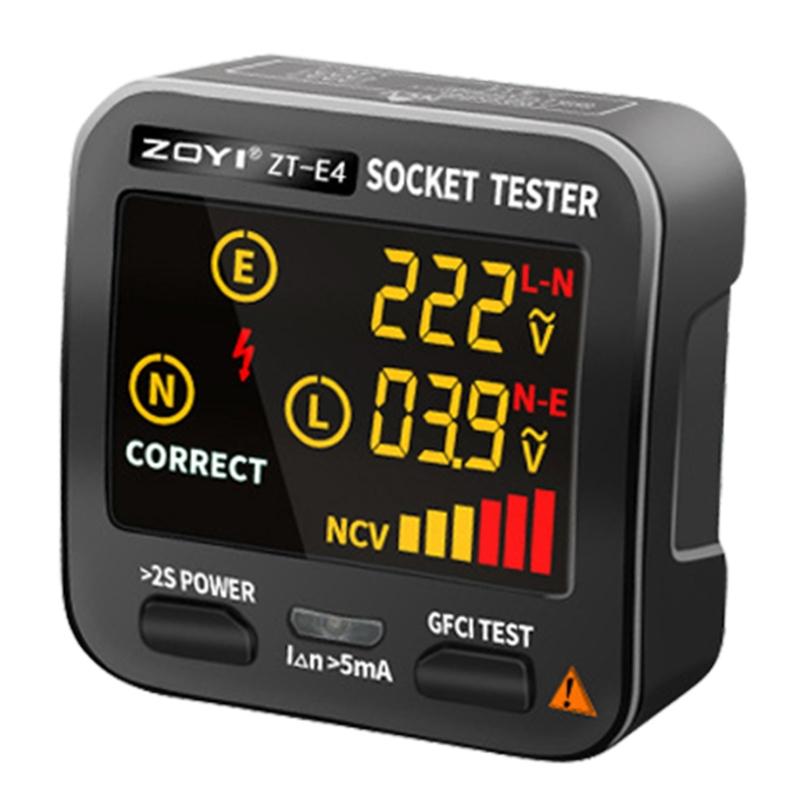 Outlet Tester LCD with Voltage Display RCD Receptacle Socket Tester Circuit Analyzer Polarity Detector EU/US/UK Plug