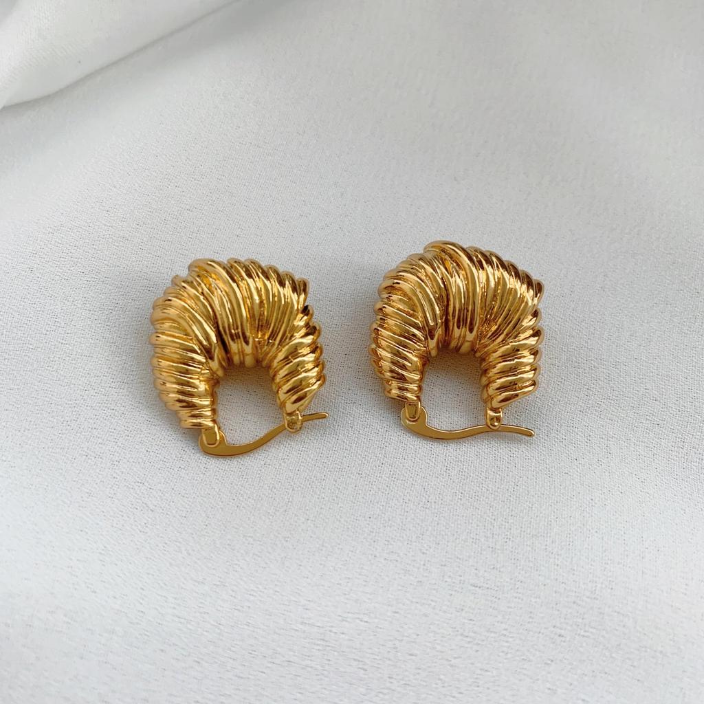 Минималистичные европейские и американские серьги-рожки и каффы из латуни с золотым покрытием