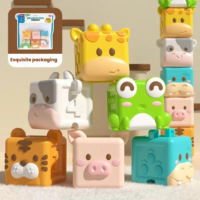 Игрушки Игрушки Игрушки Детские для Ванной Монтессори Животные Познавательные Плавающие в Воде Мягкие Строительные Блоки для Составления Безопасные для Прорезывания Зубов Сжимаемые Сенсорные