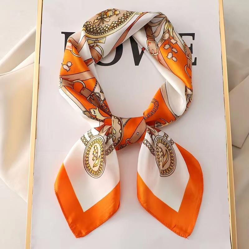 Luxury Silk Shawl Square Scarf for Women Satin Fashion Wraps Neckerchief Female Hair Bands Ribbon Headband Bandana Woman Hijab