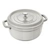28cm Round Cast Iron Cocotte White Truffle