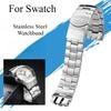 Частный металлический браслет для Swatch YTS401/402/403G Цельнолистовая нержавеющая сталь Ремешок для часов Водонепроницаемый Прочный Вогнуто-выпуклый интерфейс
