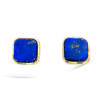 [R3445] - Gold Plated 'Mineralia' Golden Sodalite Earrings - 5x5 Mm