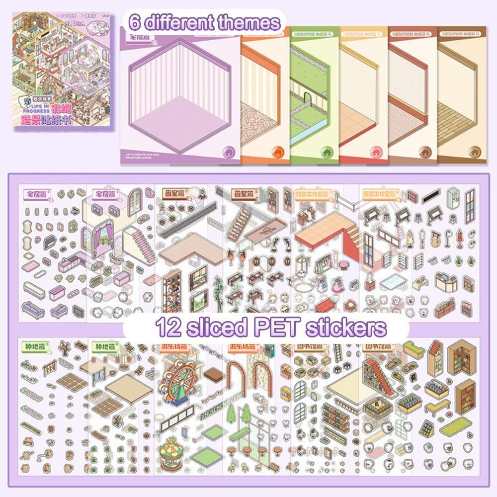 18 шт. 3D визуальная укладка наклеек Capybara наклейка для блокнота новая пейзажная наклейка книга детский подарок