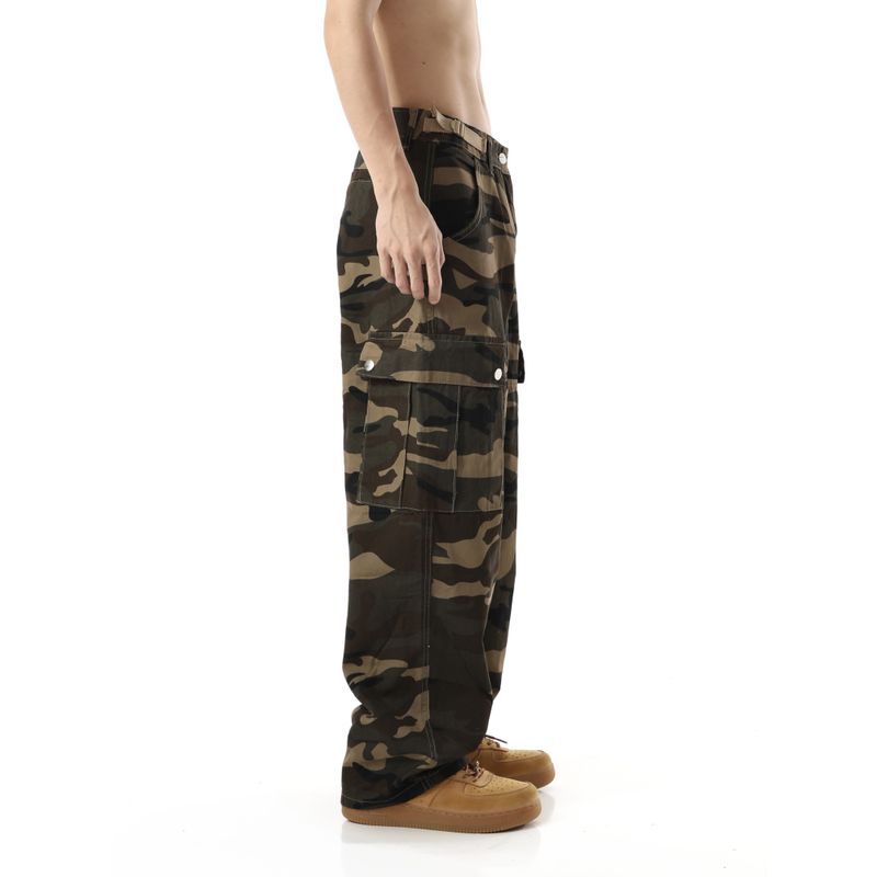 Винтажные Уличные Свободные Прямые Большой Карман Камуфляж Модный Бренд Все-Матч Комбинезоны Мужские и Женские С Завышенной Талией Стройнящие Брюки Мода