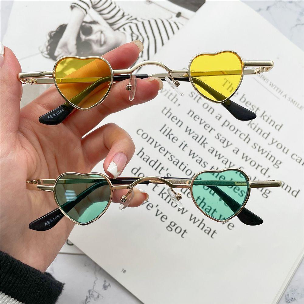 Retro Candy Color Punk Hip Hop Heart-Shaped Sunglasses Ultra-small Sun Glasses Shades