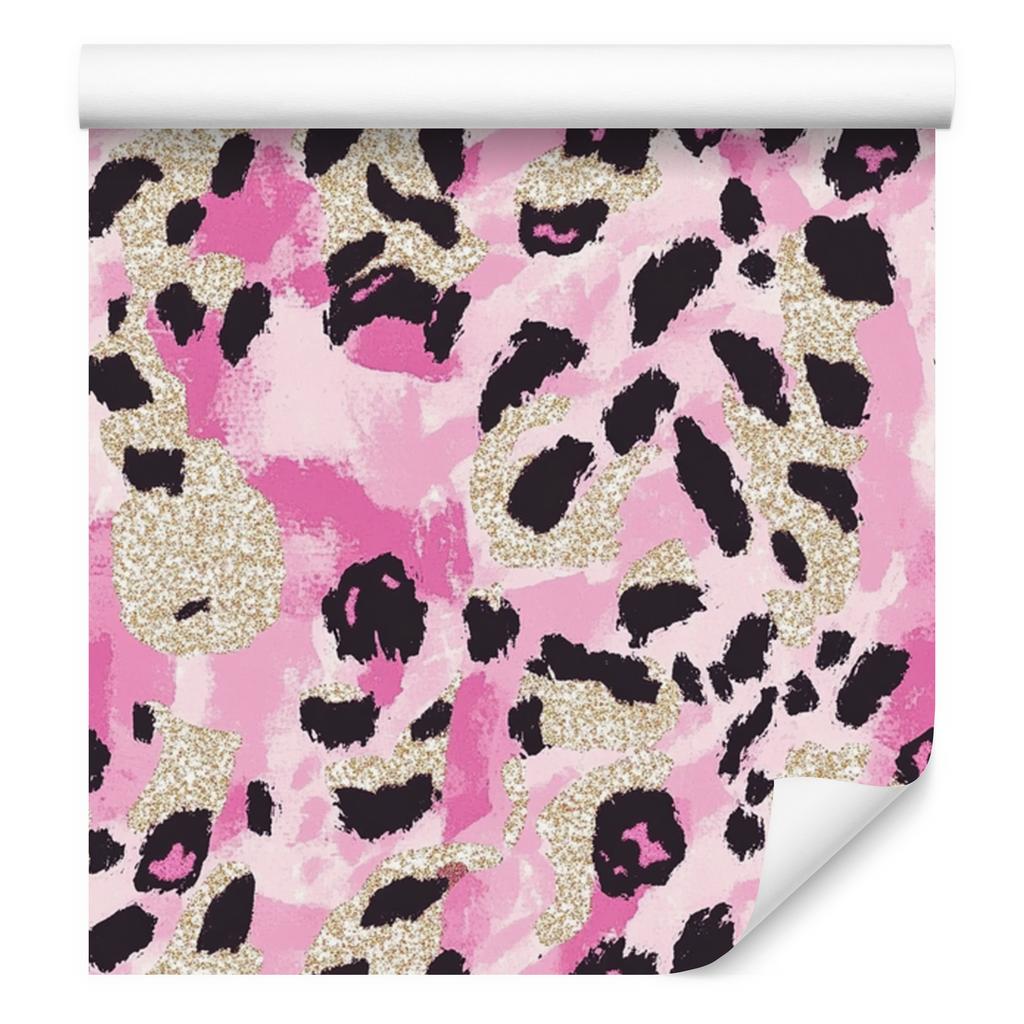 Pink glitter leather wallpaper powder pink, beige and purple 50x1000