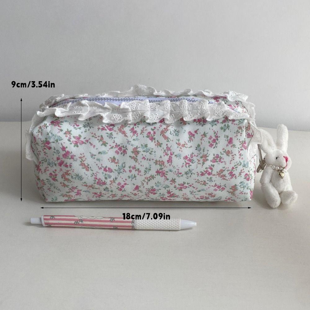 Large Capacity Pen Bag Lace Floral Pattern Stationery Bag High Quality Pen Box Gift