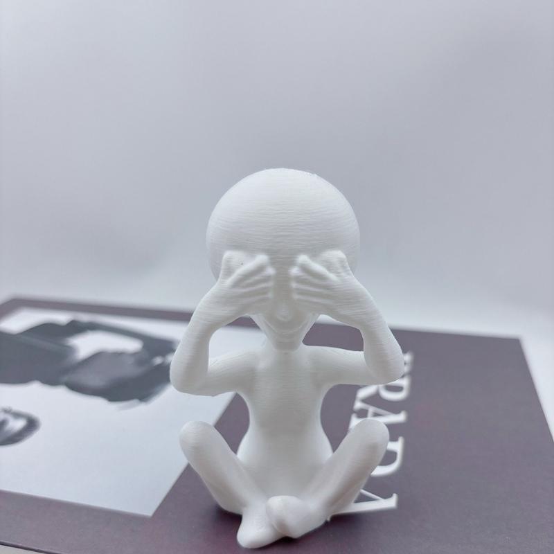 3D-печатные инопланетные украшения, Не слушай, не смотри, не говори, Причудливые статуэтки инопланетян, Фантастические украшения для космической комнаты