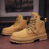 Autumn New Shoes for Men Classical Yellow Boots Outdoor High Tops Leather Casual Shoes Winter Man Warm Plush Ankle Boots