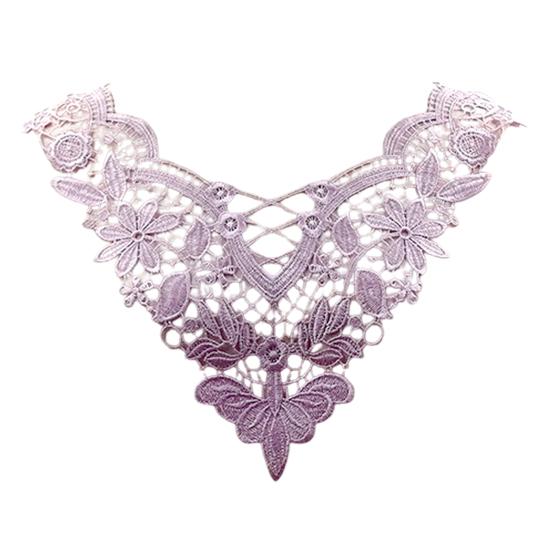 Yousheng Embroidered Lace Collar Hollow Out Lace Fabric Trim Applique Neckline Women Lace Collar Applique for DIY Sewing Supplies Wedding Dress