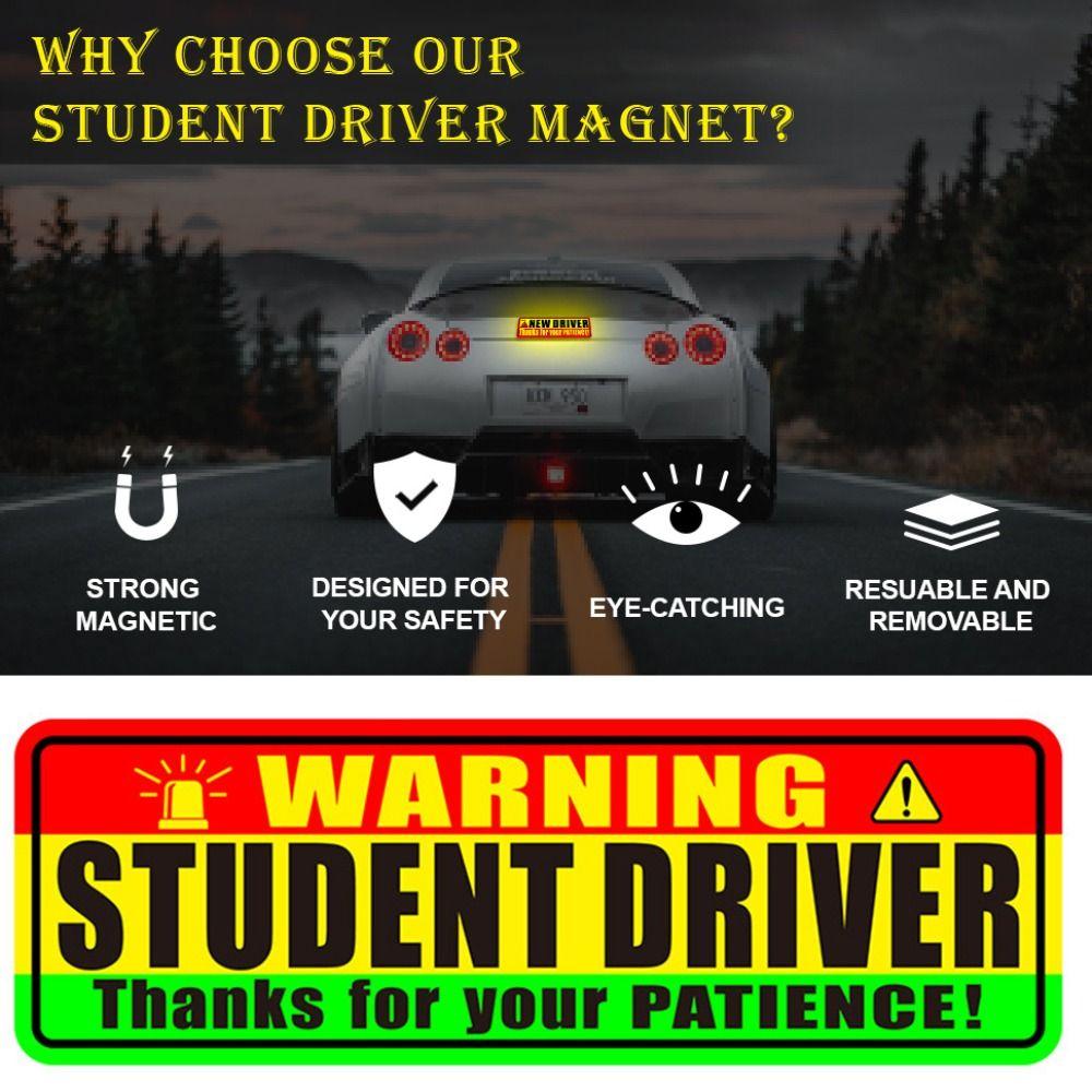Adhesive Tape Magnetic Reflective Stickers Student Driver Driver Bumper Magnets Driving Test