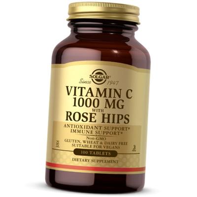 Витамин С с Шиповником, Vitamin C 1000 with Rose Hips, 100таб (36313234)