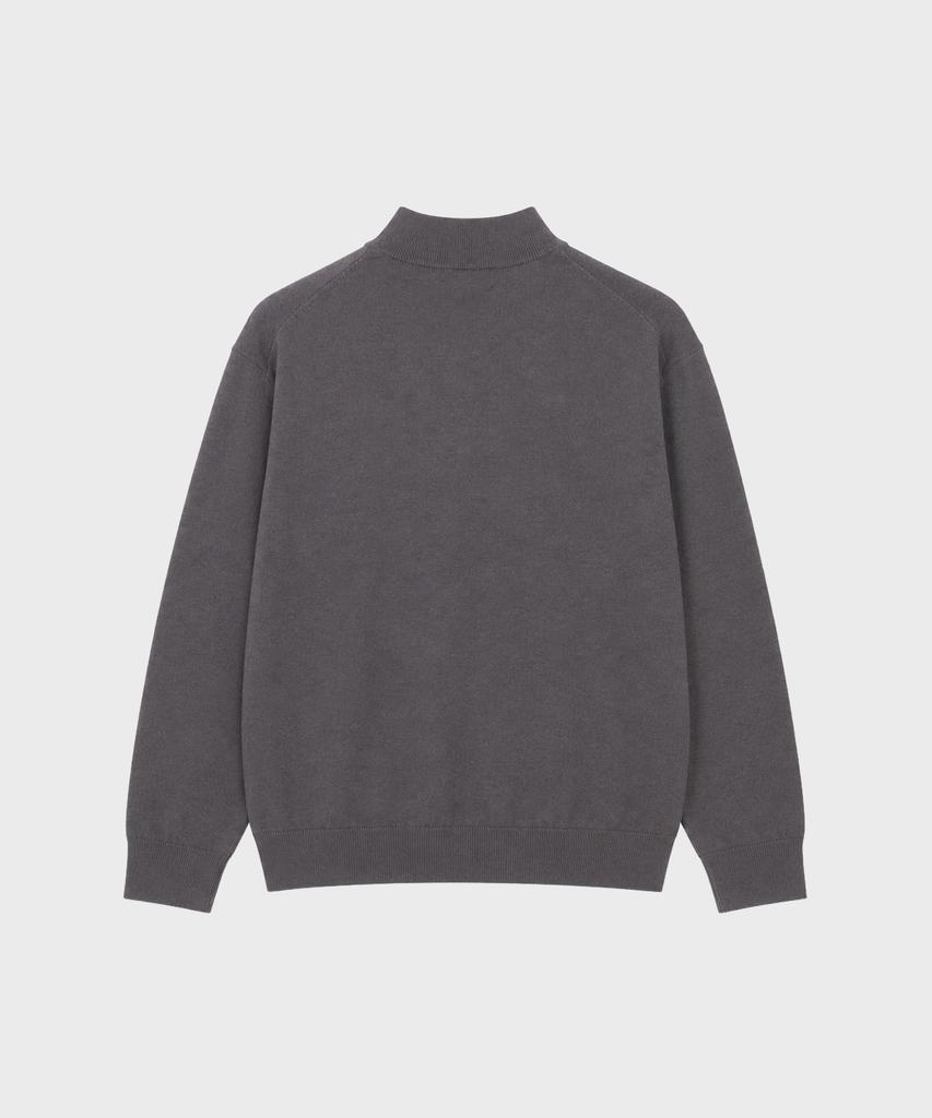 WORK ON BODY OFF Kor Semi-Overfit Mock Neck Knit [Charcoal]