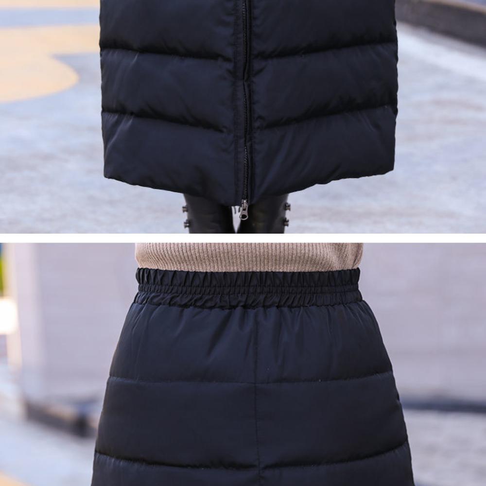 Down Cotton Skirt Women Autumn Winter New High Waist Medium Length Thickened