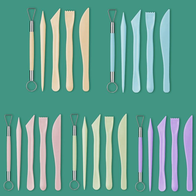 Pottery Clay Sculpture Tools Art Supplies Clay 5 Pcs Set Pottery Knife Soft Pottery Sculpture Knife Art Tools 5 Color Optional
