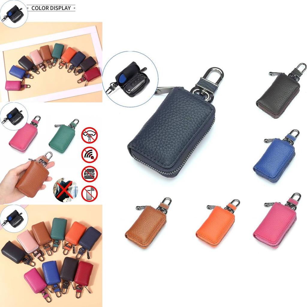 Модный чехол для ключей из натуральной кожи для мужчин и женщин, легкий, прочный аксессуар различных оттенков