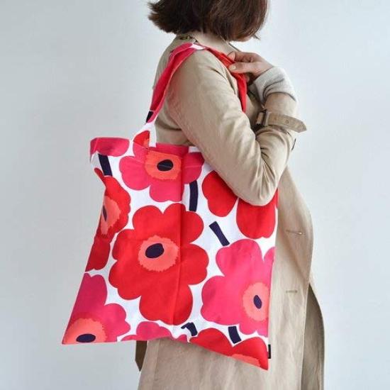 Тканевая сумка Pieni Unikko F Белая x Красная [Marimekko] Женская 52_1_52169467572
