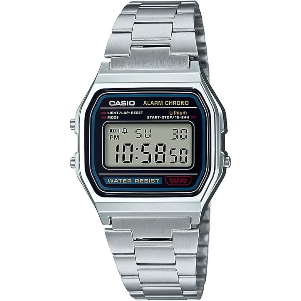 Casio Цифровые часы A158WA-1JH - Классический серебристый металлический ремешок - Прямо из Японии