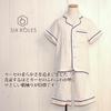 Six Rolls Short Sleeve Piping Double Gauze Pajama Solid Loungewear Women's Set, Color, 100% Cotton, (Small, Navy)