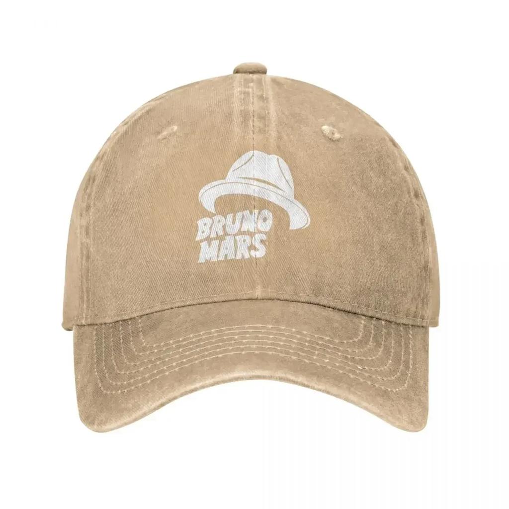Bruno Mars Pop Musician Singer Baseball Caps Retro Distressed Denim White Hat Word Snapback Hat Unisex WoUnisex Outdoor Running Caps