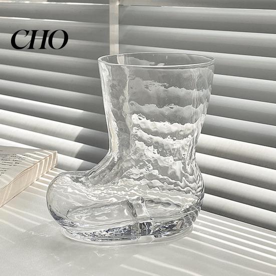 Camping Drinkware Creative Boot Shape Glass Cup, 300ml Novelty Tumbler Picnic Cup for Whiskey Beer Juice Coffee, Unique Home Bar Gift Hot And