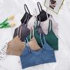 Женские майки уличная одежда пуш-ап укороченный топ повседневный сексуальный беспроводной топ на бретелях однотонные с подкладкой майки для женщин
