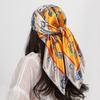Luxury Brand 90cm Square Silk Scarf Women Shawls Wraps Hijab Scarves Print Kerchief Femme Head Scarf Foulard Bandana Beach Pareo