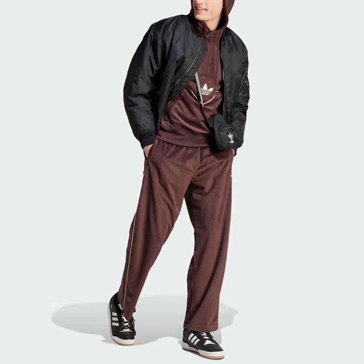 Adidas Оригиналы Adicolor, сезонная вельветовая толстовка с вышитым логотипом, лоскутная мужская толстовка, темно-серая, коричневая II5788