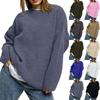 Women's Solid Color Loose Casual Long Sleeved Knitted Sweater Top Sweater