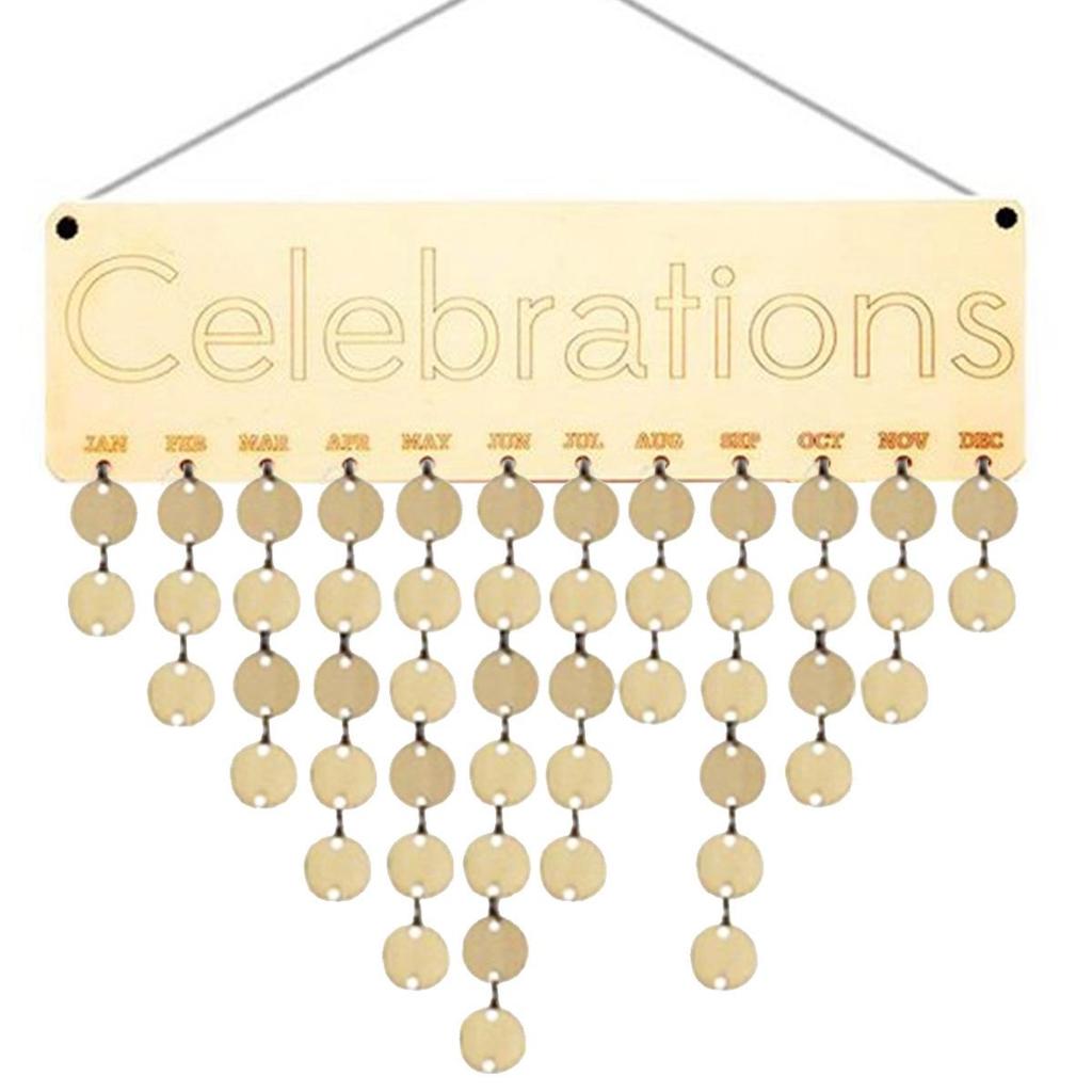 Wooden Holiday & Birthday Calendar Hanging Tags