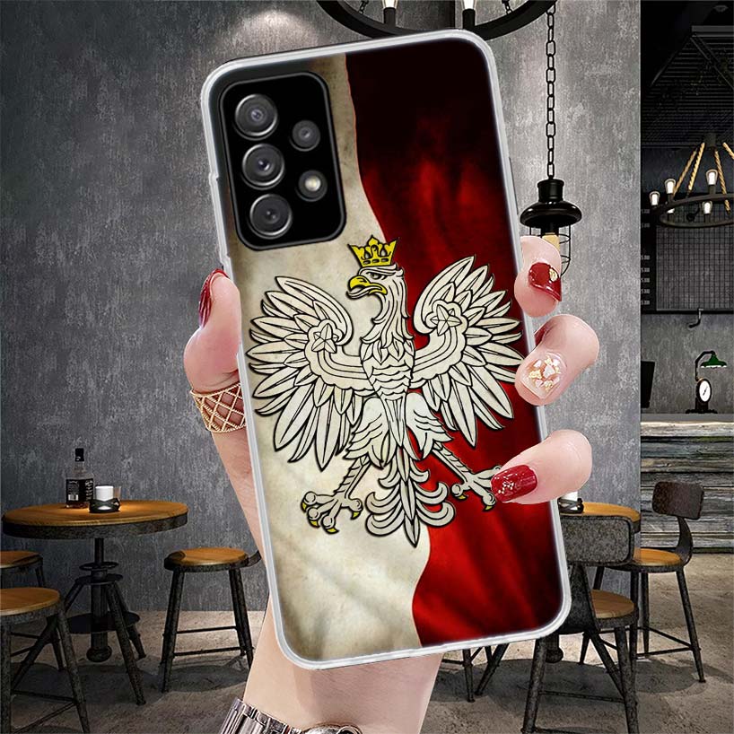 Чехол для телефона с флагом Польши для Samsung Galaxy A13 A14 A15 A16 A17 A53 A54 A55 A56 A57 A33 A34 A35 A36 A37 A23 A24 A25 A26 Galaxy A12