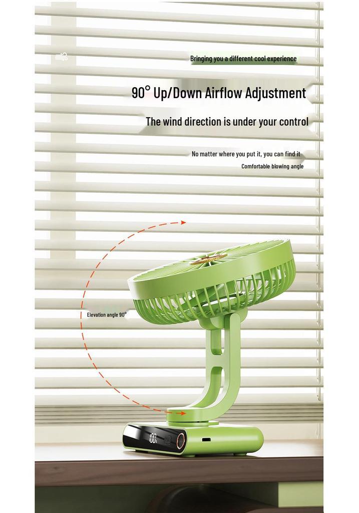Rechargeable Portable Mini Oscillating Fan for Dorm, Office & Outdoor Use
