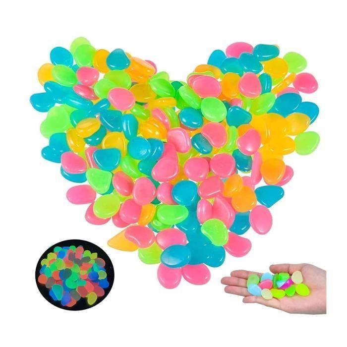 Fluorescent Pebbles - 300 Pieces - Natural Resin - White - Aquarium Decoration
