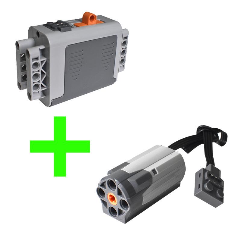 Электродвигатель, батарейный отсек и приемник для игрушечной машинки, конструктор