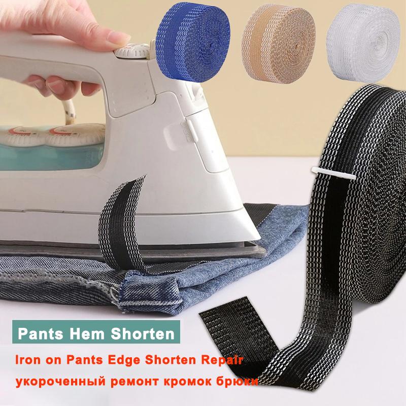1-10M Self-Adhesive Pants Hem Paste Tape Trouser Edge Paste Iron-on Pant Shorten Repair Jean Hemming Tape For DIY Sewing Fabric