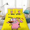 Покрывало Наволочка Комплект Постельного Белья Courage the Cowardly Dog для Детей Девочек Мальчиков Спальни Подарок Односпальный Двуспальный Большой Размер