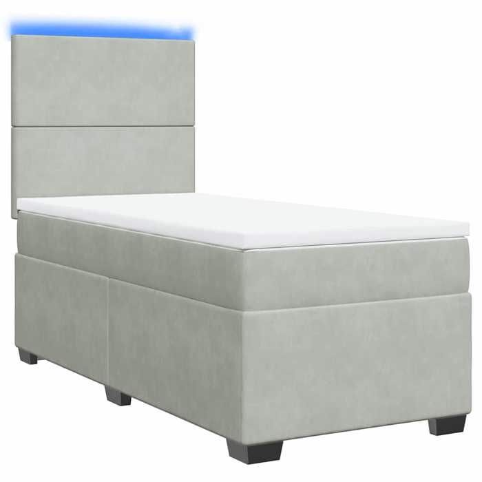 Maison Exclusive - Sommier à lattes de lit et matelas Gris clair 90x190 cm Velours