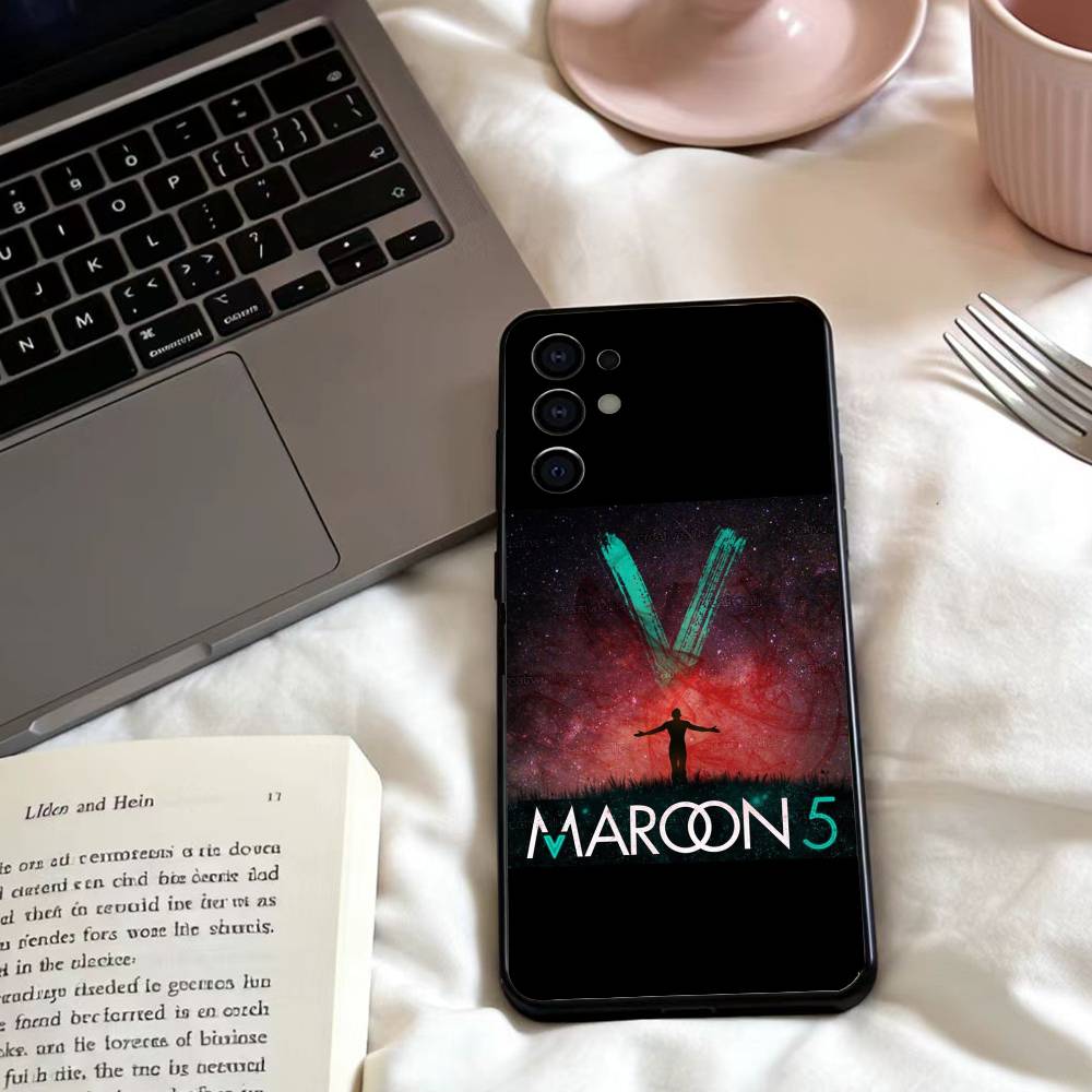 Band Maroon5 Phone Case For Samsung S25,24,23,22,30,21,10,9,Ultra,Plus,Lite,FE,4,5 G Soft Black Case