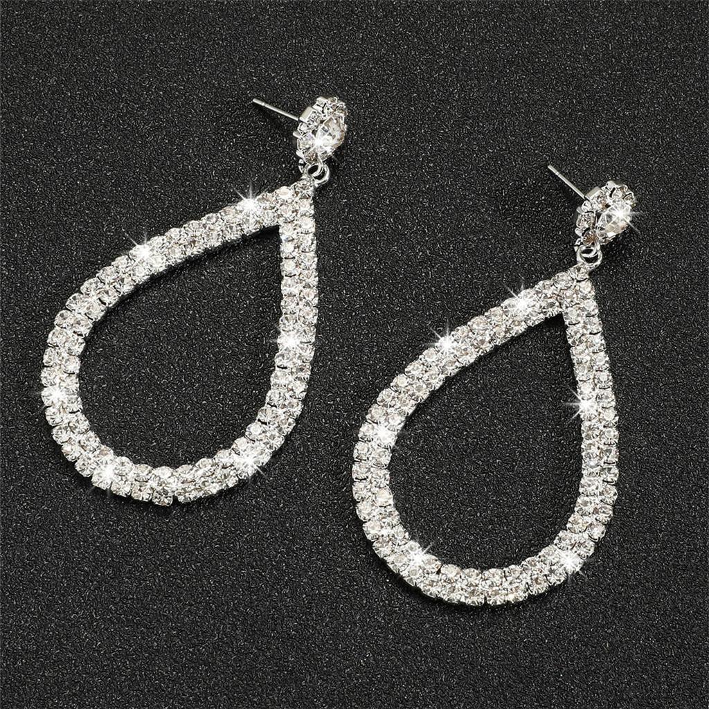 Высококлассные длинные серьги с полным бриллиантовым покрытием для женщин, модные темпераментные серьги со стразами для невесты